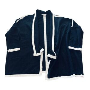 Chico’s Open Front Short Sleeve Cardigan - Size 1 Med- Large - Black and White